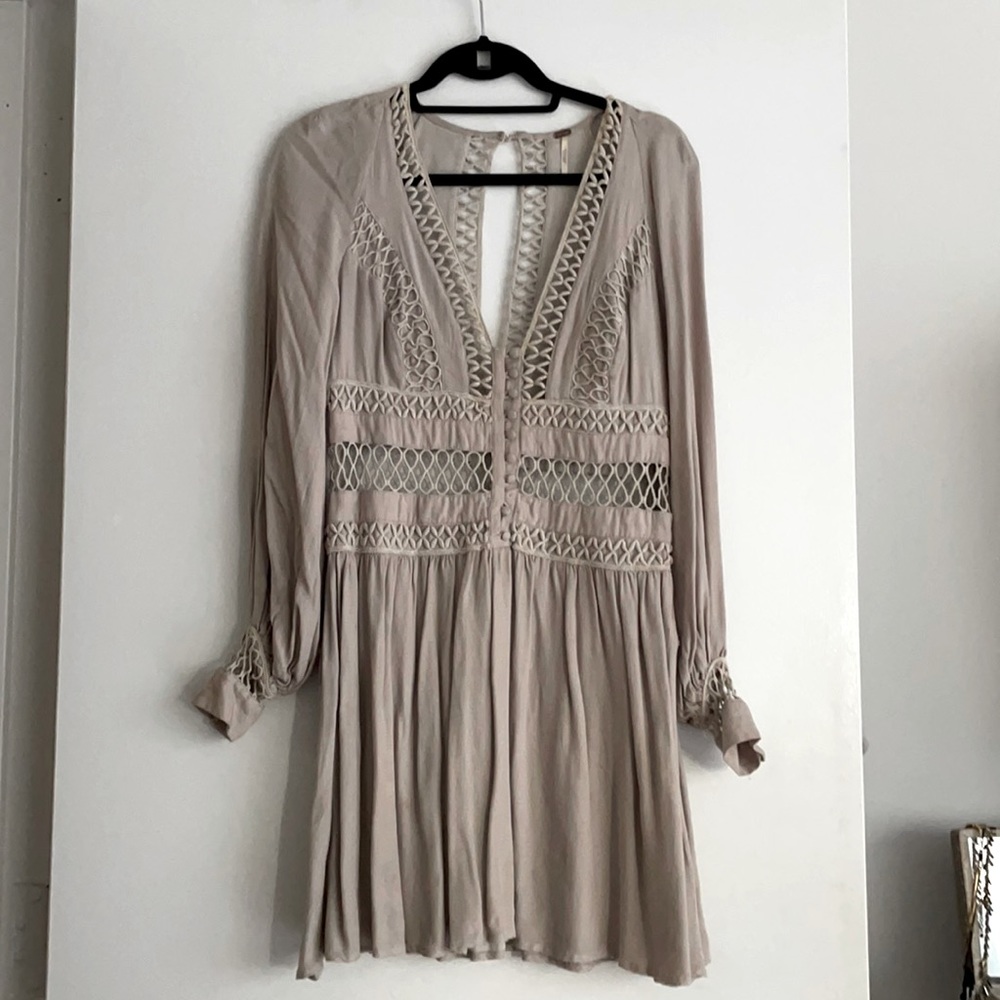 Free People Cut Out Long Sleeve Dress